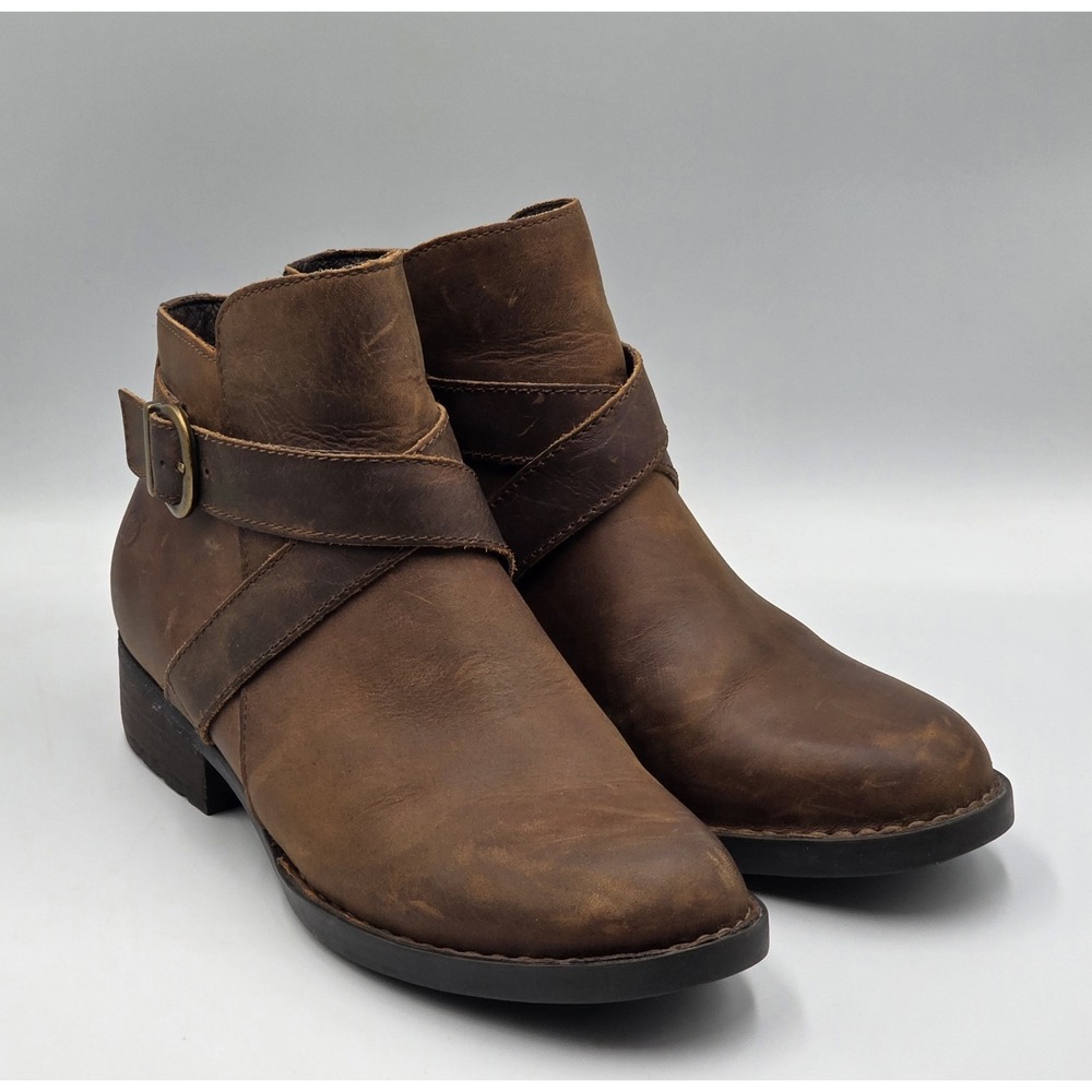 Børn Trinculo Ankle Boots Womens 7.5M Brown Leather Side Zip Comfort